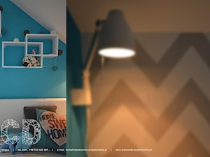 dziecięco / młodzieżowo - Mały czarny szary niebieski pokój dziecka dla nastolatka dla chłopca dla dziewczynki, styl nowoczesny - zdjęcie od Pracownia Projektowania | Daria Ciuńczyk-Duda