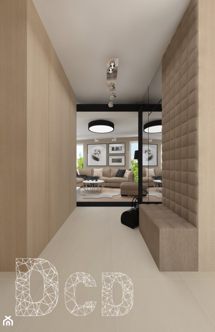 Apartament nad skarpą - Średni beżowy hol / przedpokój, styl nowoczesny - zdjęcie od Pracownia Projektowania | Daria Ciuńczyk-Duda
