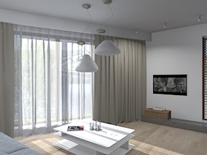 Wnętrze apartamentu z widokiem na Wisłę o powierzchni 60,40 m² - Salon, styl nowoczesny - zdjęcie od Deco Miko