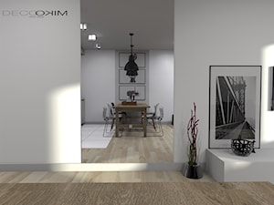 mieszkanie 2 pokojowe - Duża szara jadalnia w salonie, styl nowoczesny - zdjęcie od Deco Miko