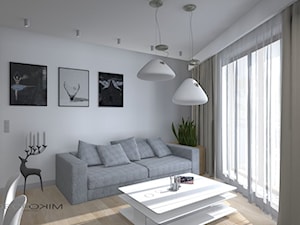 Wnętrze apartamentu z widokiem na Wisłę o powierzchni 60,40 m² - Salon, styl nowoczesny - zdjęcie od Deco Miko