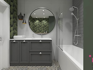 mieszkanie.Mikołajki 2 - Mała bez okna z punktowym oświetleniem łazienka, styl nowoczesny - zdjęcie od ip-design