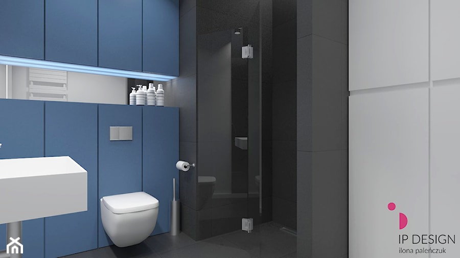 mieszkanie.Mikołajki 3 - Średnia bez okna łazienka, styl minimalistyczny - zdjęcie od ip-design
