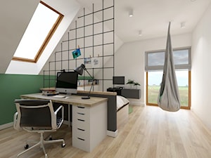 dom.Reda - Duży biały zielony pokój dziecka dla nastolatka dla chłopca dla dziewczynki, styl nowoczesny - zdjęcie od ip-design
