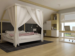 dom.Toruń - Duży biały czarny szary pokój dziecka dla nastolatka dla chłopca dla dziewczynki, styl nowoczesny - zdjęcie od ip-design