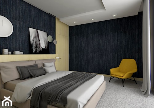 dom.Toruń - Średnia czarna szara sypialnia, styl nowoczesny - zdjęcie od ip-design