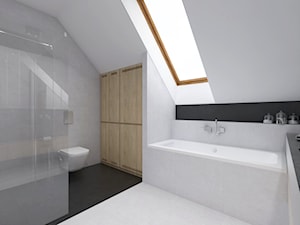 dom.Reda - Średnia na poddaszu łazienka z oknem, styl nowoczesny - zdjęcie od ip-design