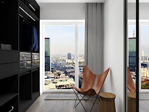 apartament.Warszawa - Mała otwarta garderoba przy sypialni, styl nowoczesny - zdjęcie od ip-design