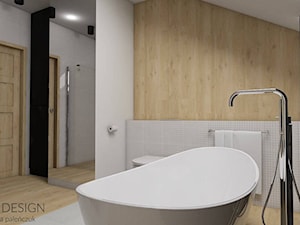 łazienka Banino - Średnia na poddaszu bez okna z punktowym oświetleniem łazienka, styl nowoczesny - zdjęcie od ip-design