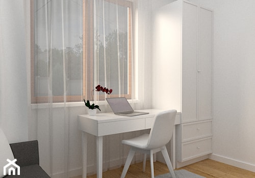 Projekt domu 140m2 - Średnia biała z biurkiem sypialnia, styl skandynawski - zdjęcie od Skrzypczynski_pracownia