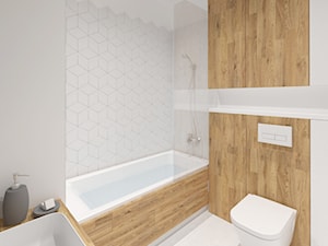 Projekt mieszkania 70m2 - Średnia bez okna z punktowym oświetleniem łazienka, styl nowoczesny - zdjęcie od Skrzypczynski_pracownia