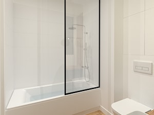 Projekt mieszkania 65m2 - Mała bez okna z punktowym oświetleniem łazienka, styl nowoczesny - zdjęcie od Skrzypczynski_pracownia