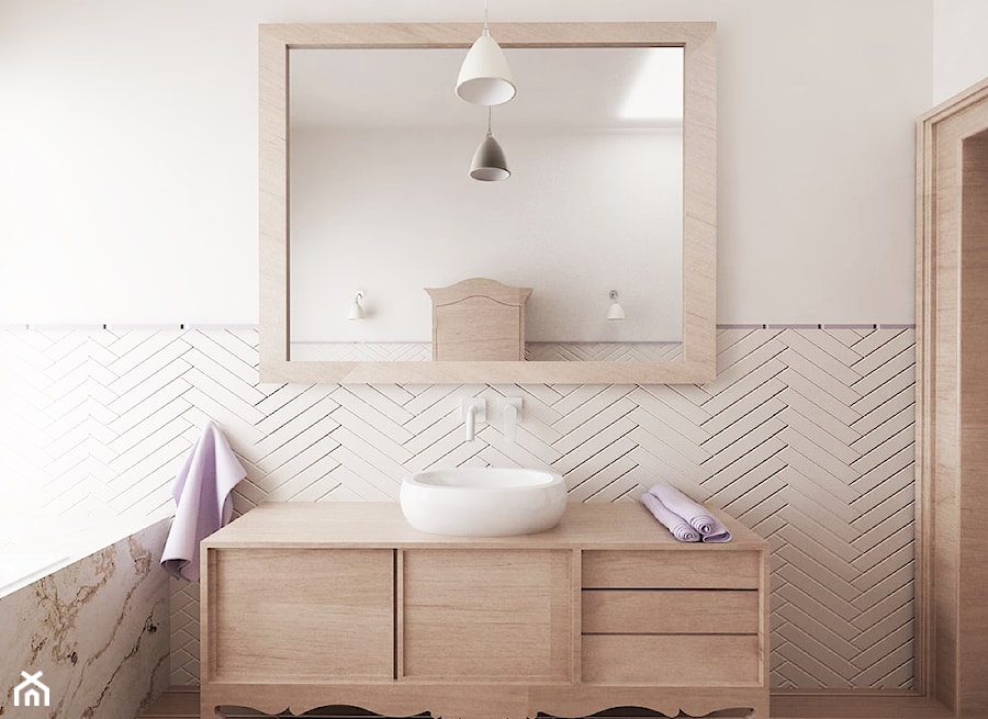 Łazienka w kamienicy - Mała bez okna z lustrem łazienka, styl tradycyjny - zdjęcie od green green studio