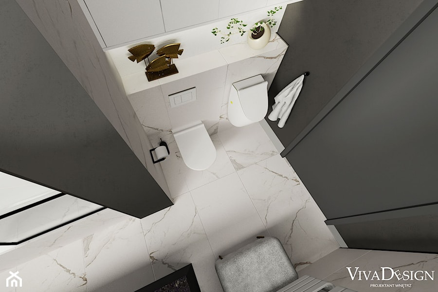 Elegancka łazienka w mocnym kontraście - Łazienka, styl nowoczesny - zdjęcie od Viva Design Rzeszów