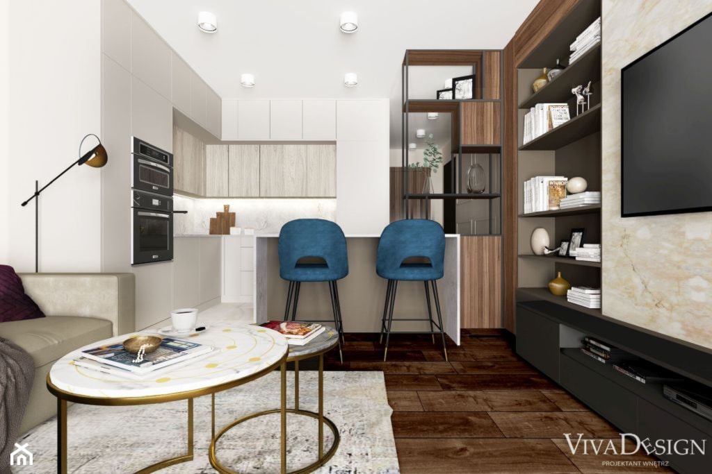 Mieszkanie dla pary w Dzielnicy Parkowej - Salon, styl nowoczesny - zdjęcie od Viva Design Rzeszów - Homebook