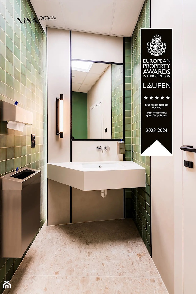 Elegancka toaleta męska z zielonymi akcentami. - zdjęcie od Viva Design Rzeszów