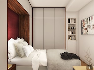 Mieszkanie dla singla - Średnia biała szara sypialnia, styl nowoczesny - zdjęcie od Viva Design Rzeszów