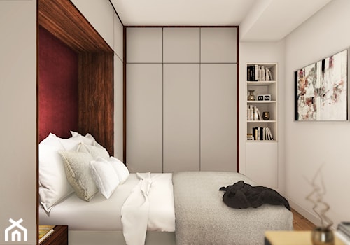 Mieszkanie dla singla - Średnia biała szara sypialnia, styl nowoczesny - zdjęcie od Viva Design Rzeszów