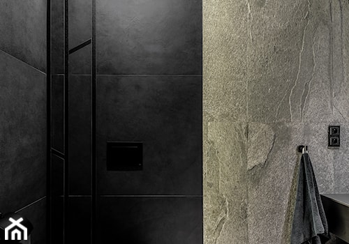 Minimalistyczna łazienka w ciemnych odcieniach - zdjęcie od Viva Design Rzeszów
