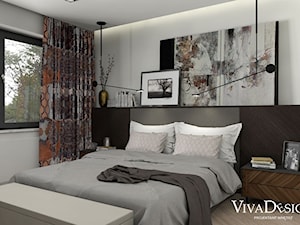 Sypialnia z barwnymi tkaninami - zdjęcie od Viva Design Rzeszów