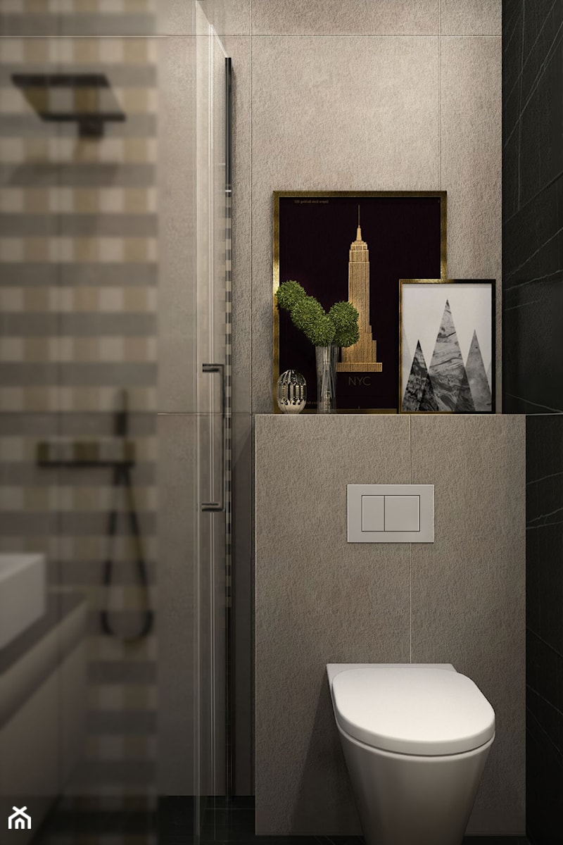 Mieszkanie dla singla - Mała bez okna łazienka, styl nowoczesny - zdjęcie od Viva Design Rzeszów