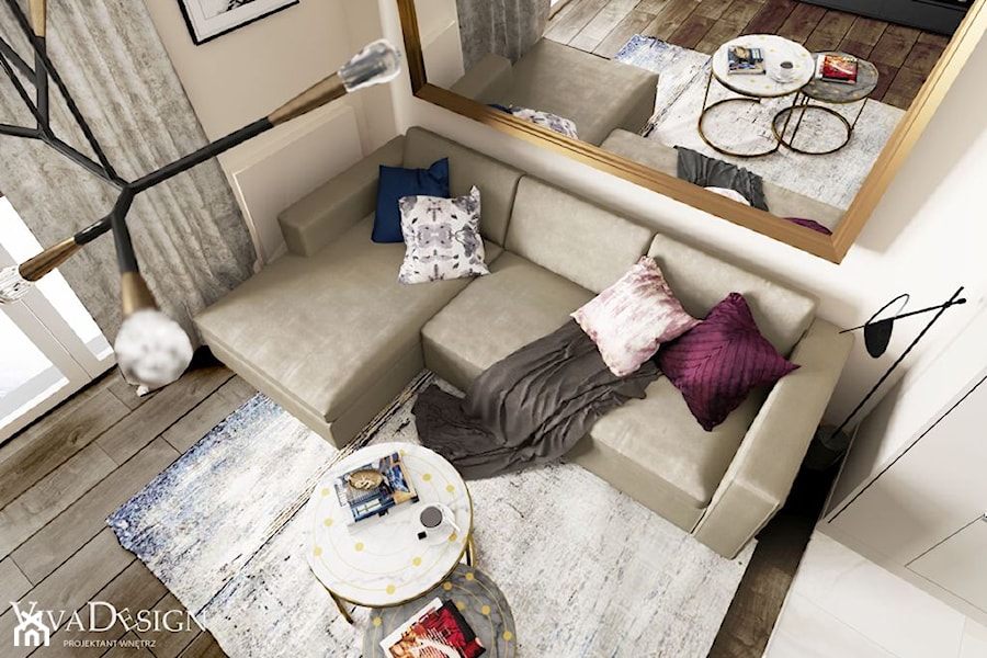 Mieszkanie dla pary w Dzielnicy Parkowej - Salon, styl nowoczesny - zdjęcie od Viva Design Rzeszów