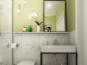 Szeregówka w Rzeszowie 120 m2 - Średnia bez okna z marmurową podłogą z punktowym oświetleniem łazienka - zdjęcie od Viva Design Rzeszów