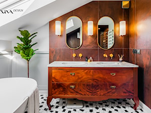 Ponadczasowa łazienka w biało-ceglanych odcieniach - zdjęcie od Viva Design Rzeszów