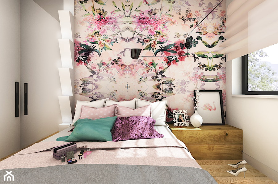 Dom w Norwegii 230 m2 - Mały biały pokój dziecka dla nastolatka dla dziewczynki - zdjęcie od Viva Design Rzeszów