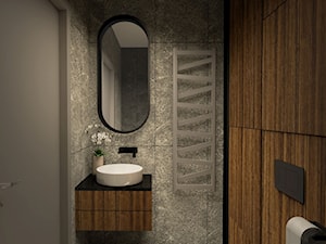 Apartament za Parkiem w Jarosławiu - Mała bez okna z punktowym oświetleniem łazienka, styl rustykalny - zdjęcie od Viva Design Rzeszów
