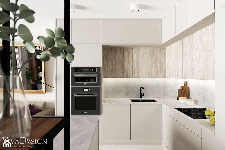 Mieszkanie dla pary w Dzielnicy Parkowej - Kuchnia, styl nowoczesny - zdjęcie od Viva Design Rzeszów