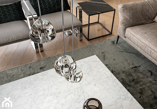 Lampa wisząca ze szkła kryształowego w salonie - zdjęcie od Viva Design Rzeszów