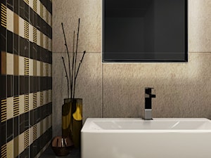 Mieszkanie dla singla - Mała bez okna z lustrem z punktowym oświetleniem łazienka, styl nowoczesny - zdjęcie od Viva Design Rzeszów