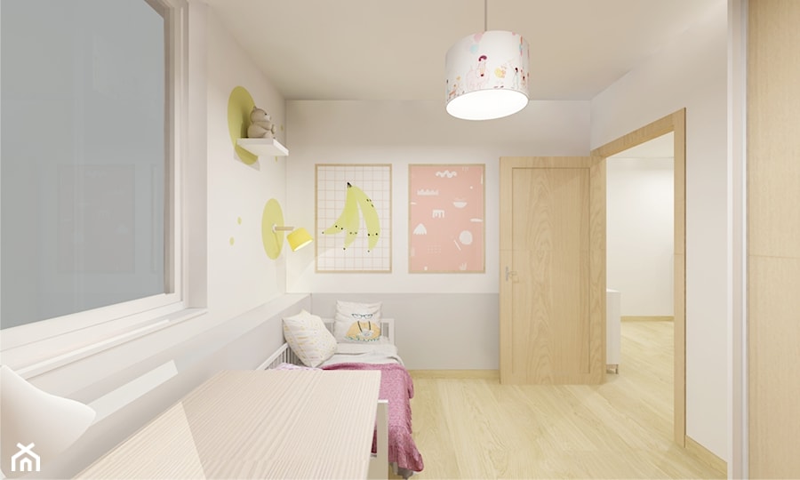 18’36 | Gdańsk - Średni biały szary pokój dziecka dla dziecka dla nastolatka dla dziewczynki, styl skandynawski - zdjęcie od Pracownia ARD