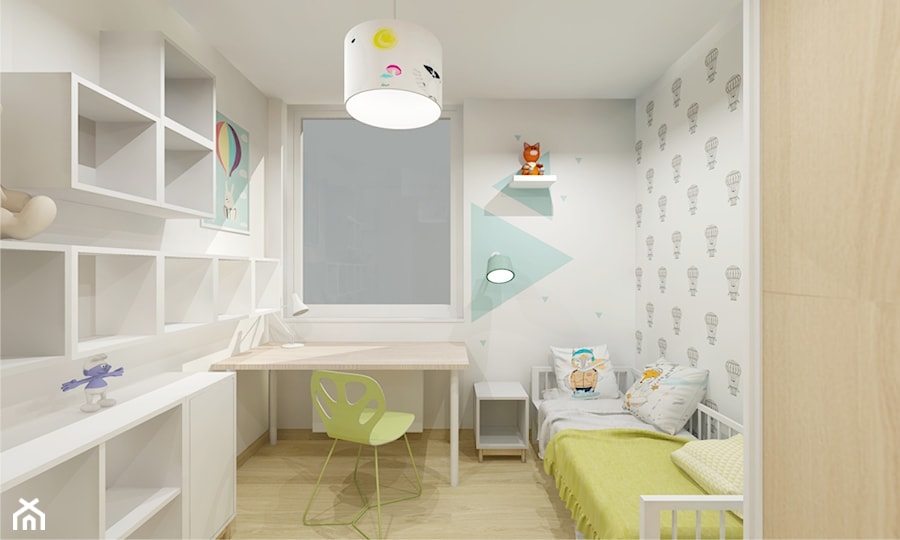 18’36 | Gdańsk - Mały szary pokój dziecka dla dziecka dla nastolatka dla chłopca dla dziewczynki, styl skandynawski - zdjęcie od Pracownia ARD