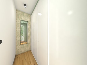 Wnętrze mieszkania na Teofilowie - Mała zamknięta garderoba przy sypialni z oknem, styl skandynawski - zdjęcie od Tu architekci