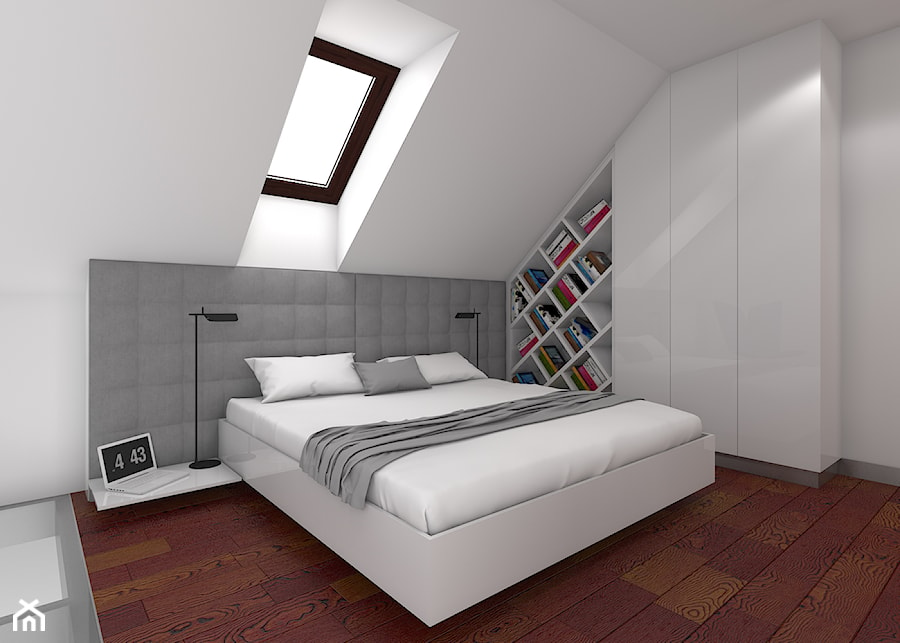 Wnętrze sypialni na Złotnie - Sypialnia, styl nowoczesny - zdjęcie od Tu architekci