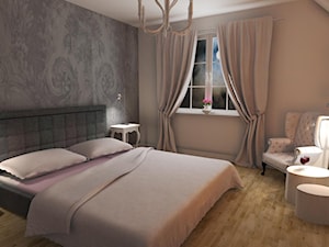romantyczna sypialnia - Średnia szara sypialnia, styl nowoczesny - zdjęcie od NHDESIGN