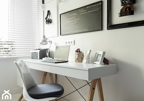 Mieszkanie w Chorzowie (M69) - Małe w osobnym pomieszczeniu białe biuro, styl skandynawski - zdjęcie od WIDAWSCY STUDIO ARCHITEKTURY