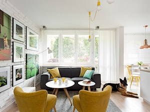 Mieszkanie w Chorzowie (M69) - Średni biały salon z kuchnią z jadalnią, styl skandynawski - zdjęcie od WIDAWSCY STUDIO ARCHITEKTURY