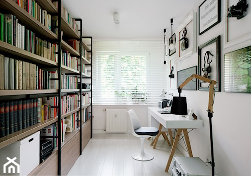 Mieszkanie w Chorzowie (M69) - Małe średnie w osobnym pomieszczeniu białe biuro, styl skandynawski - zdjęcie od WIDAWSCY STUDIO ARCHITEKTURY