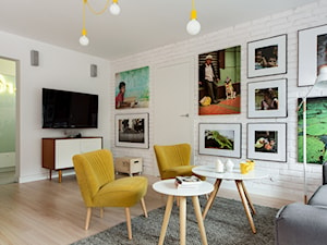 Mieszkanie w Chorzowie (M69) - Średni biały salon, styl skandynawski - zdjęcie od WIDAWSCY STUDIO ARCHITEKTURY