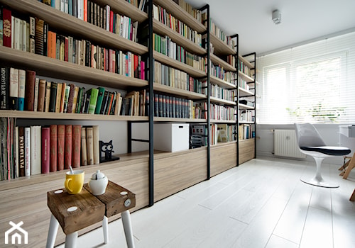 Mieszkanie w Chorzowie (M69) - Duże białe biuro, styl skandynawski - zdjęcie od WIDAWSCY STUDIO ARCHITEKTURY