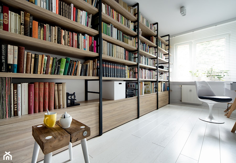 Mieszkanie w Chorzowie (M69) - Duże białe biuro, styl skandynawski - zdjęcie od WIDAWSCY STUDIO ARCHITEKTURY