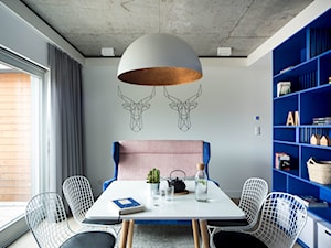 Dom w Chorzowie D94 - Średnia biała jadalnia jako osobne pomieszczenie, styl nowoczesny - zdjęcie od WIDAWSCY STUDIO ARCHITEKTURY
