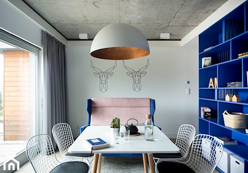 Dom w Chorzowie D94 - Średnia biała jadalnia jako osobne pomieszczenie, styl nowoczesny - zdjęcie od WIDAWSCY STUDIO ARCHITEKTURY