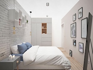 PASTELOVE POZNAŃ - Średnia biała szara sypialnia, styl nowoczesny - zdjęcie od AM Design Studio