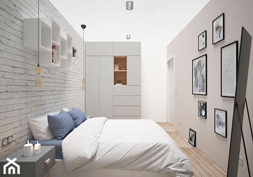 PASTELOVE POZNAŃ - Średnia biała szara sypialnia, styl nowoczesny - zdjęcie od AM Design Studio