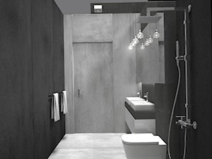 NAPACHANIE - Średnia bez okna z dwoma umywalkami z punktowym oświetleniem łazienka, styl minimalistyczny - zdjęcie od AM Design Studio