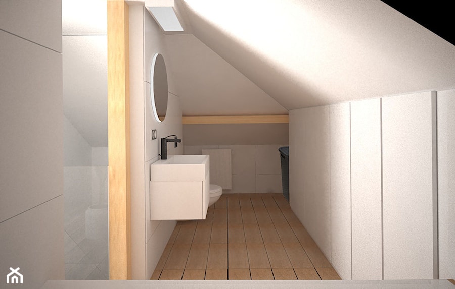 Łazienka Nowoczesna/Minimalistyczna na poddaszu - zdjęcie od AM Design Studio